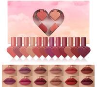 Mini Heart Lipstick With Jar,12 Color Mini Heart Lipstick For Lip, Waterproof Mini Heart Lipstick, Lip Makeup Gift Set Gift for Girls and Women