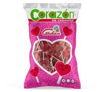 Mini Heart Lollipop - Bonbon avec bâton - 200 unités - Sucettes