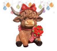 Mini Hīghland Cōw Peluche - Crochet Animal, Décor De Bureau Mignon Positif, Cadeau Pour Lui Et Son | Adorable Vache Des Highlands En Peluche Pour Couple, Petite Amie, Petit Ami, Souvenir Rom