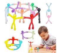 Mini Homme Aimants pour Réfrigérateur, 20 Pièces Mi-ni Aimants Flexibles en Forme d'homme, Jouet Magnétique M-ini Homme, A-imants de Réfrigérateur Colorés, A-imants en Caoutchouc Mignons pour Bureau