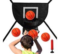 Mini Hoop de Basket-Ball pour Trampoline | Réglage de l'anneau à Boule Souple pour avec 4 Boules et Pompe | Pièce jointe de Trampoline pour Parc pour, Temps en Famille