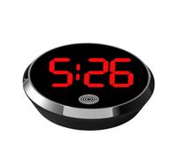 Mini horloge de voiture LED - Petite montre numérique - Grille d'aération ronde - Écran tactile - ABS étanche - Pour bureau de voiture - Diamètre : 46 mm