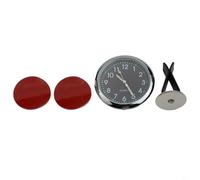 Mini horloge de voiture pour tableau de bord, affichage numérique lumineux, construction en acier plaqué, clip d'installation pour décoration de voiture, bateau, vélo (noir)