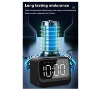 Mini horloge haut-parleur Bluetooth portable double alarme barre de son sans fil