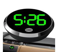 Mini horloge numérique de voiture - Minuterie compacte - Affichage électronique de l'heure - Écran LCD facile à lire - Attache autocollante - Alimentée par piles - Accessoire de véhicule polyvalent
