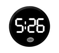 Mini horloge numérique pour voiture - 4,6 cm - Horloge de tableau de bord - Horloge numérique LED étanche - Petit autocollant - Horloge électronique ronde - Grille d'aération - Pour voiture et moto