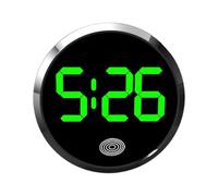 Mini horloge numérique ronde pour voiture, 46 mm, grille d'aération de voiture, accessoires d'intérieur LED, pour véhicules, camions, camping-cars et maison, horloges numériques à commande tactile