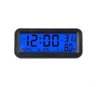 Mini horloge solaire numérique pour tableau de bord de voiture avec date, température et humidité, rétroéclairage automatique, charge solaire, chronométrage numérique pour l'intérieur du véhicule