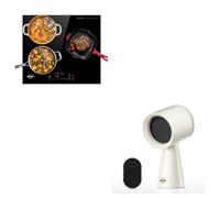 Mini Hotte Asipirante,Hotte Aspirante Portable avec 3 Vitesses & Plaque Induction 3 Feux D60355H2