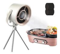 Mini hotte de cuisine portable, hotte de bureau réglable sur 3 niveaux, ventilateur d'extraction amovible à faible bruit, 2 façons d'utiliser, chargement de type C, avec 10 filtres