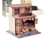 Mini House Model, Crafting Project Kit, Home Room Accent | Wooden DIY Miniature House Assembly Kit Measuring 21.5x20x19 Cm, Weighing 700g, Crafted From Wood, Paper, And ABS, Featuring
