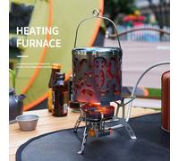 Mini Housse De Poêle Chauffante En Acier Inoxydable, Housse Chauffante Portable Avec Poignée, Pour Tente D'extérieur, Randonnée, Camping