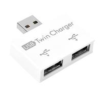 Mini hub USB HaloVerde pour Ordinateur Portable conçu comme Un hub répartiteur USB 2.0 alimenté Uniquement, cet Adaptateur hub de données USB fournit Deux Sorties pour Charger des (White)