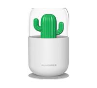 Mini Humidificateur Cactus USB 300ml, Modèle 1a, Plastique | Brume Froide 30-40ml/h, Alimentation 5 V 1,5-2 W, Ambiance Veilleuse Douce, Bureau et Chambre