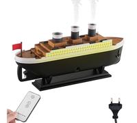 Mini Humidificateur d'air, Humidificateur Brume à Modèle de Bateau, 2 Modes, Minuterie, 250ml Diffuseur Chambre avec Lumières Colorées pour Voiture, Bureau, Chambre à Coucher