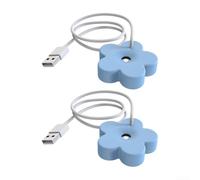 Mini humidificateur de bureau compact et silencieux en forme de fleur unique pour tout environnement de travail (bleu)