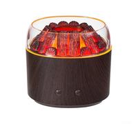 Mini humidificateur diffuseur d'arômes au charbon de bois, USB 360 ° effet brumisateur feu, pour chambre à coucher, salon (B)