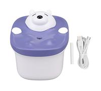 Mini humidificateur portable, 450 ml de bureau USB Charge hydratante Humidificateur, humidificateur Bubble Bear Forme pour la voiture, salle de bureau, chambre à coucher, gris (Purple)