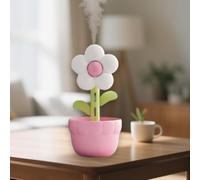 Mini humidificateur pour chambre à coucher, joli pot de fleurs avec lumière LED, humidificateur d'air personnel de 300 ml pour voiture, bureau, maison, voyage, arrêt automatique sans eau et super