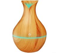 Mini humidificateur USB 130 ml, texture bois, humidificateur d'air de bureau avec brume silencieuse et lumière LED pour chambre, bureau, chambre à coucher et salle d'étude, ultra silencieux (B)