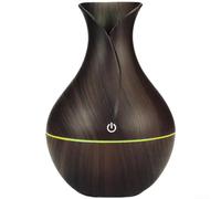 Mini humidificateur USB 130 ml, texture bois, humidificateur d'air de bureau avec brume silencieuse et lumière LED pour chambre, bureau, chambre à coucher et salle d'étude, ultra silencieux (A)