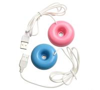 Mini humidificateur USB en forme de donut pour bureau à domicile - Purificateur d'air portable avec arrêt automatique, sortie brume fine - Bleu ()