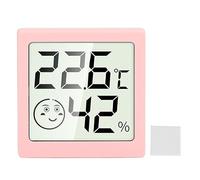 Mini hygromètre numérique de grande précision pour le matériel d'ABS de laboratoire de bureau à domicile Thermomètre d'intérieur de pièce de thermomètre d'hygromètre (Rose)