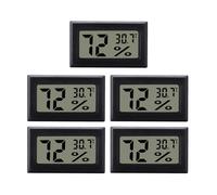 Mini hygromètres/thermomètres numériques, paquet de 5 Le noir