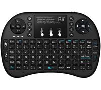 Mini i8+ Wireless (Azerty)-Mini French Backlit Ergonomic Wireless Keyboard with Touchpad for Smart TV,Mini PC,HTPC,Console,Computer (Black)