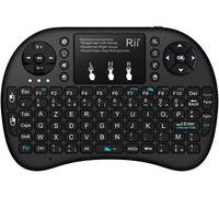 Mini i8+ Wireless (Azerty) - Mini French Backlit Ergonomic Wireless Keyboard with Touchpad for Smart TV, Mini PC, HTPC, Console, Computer (Black)