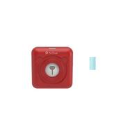 Mini Imprimante Bluetooth portable thermique avec 1 rouleaux de papier d'impression - Rouge