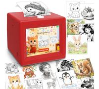 Mini imprimante d'autocollants AI pour enfants - Machine interactive à commande vocale portable sans encre thermique pour journal de bricolage, étude, cadeaux de Noël et d'anniversaire pour enfants de