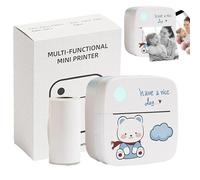 Mini-imprimante de Poche - Mini-imprimante Thermique Portable, étiqueteuse | -imprimante Portable pour étudiants, imprimante de Poche pour Questions erronées, imprimante pour la Maison, avec 1 rou