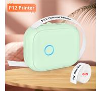 Mini-imprimante d'étiquettes Portable P12,avec adhésif,papier autocollant P12,similaire à Marklife P12 P15 DELI Q2,d'étiquettes,bricolage - Type 1Roll Printer Set 1
