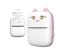 Mini imprimante d'étiquettes thermique chat, imprimante Bluetooth pour téléphone, motif amusant rose
