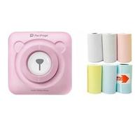 Imprimante photo PeriPage Mini Imprimante Bluetooth portable thermique avec 6 rouleaux de papier d'impression - Rose