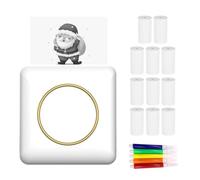 Mini imprimante photo de poche portable 203 DPI Connexion BT sans fil pour étiquette photo, liste de menos, notes, journal, reçus, autocollant avec 11 rouleaux