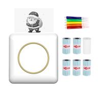 Mini imprimante photo de poche thermique portable 203 DPI Connexion BT sans fil pour étiquette d'image DIY liste de meno notes journal reçu autocollant instantané avec 1 rouleau Blanc