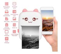 Mini imprimante photo - Péripage - Haute résolution - Sans fil Bluetooth - Poche (Rose)