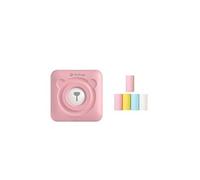 Mini imprimante photo thermique portable bluetooth 58 mm avec 5 rouleaux de papier d'impression -rose _catf