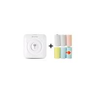 Mini imprimante photo thermiquea6 peripage bluetooth pour téléphone portable avec 6 rouleaux de papier d'impression -blanc _catf G