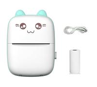 Mini imprimante portable - Appareil thermique de poche compact avec port USB et 1 rouleau de papier | Bleu | Imprimante de voyage légère pour notes, étiquettes, photos, documents | Impression sans