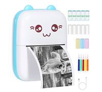 Mini imprimante portable Imprimante photo thermique sans Fil BT Imprimante de Poche Pocket avec 13 Rouleaux de Papier Thermique, Instantané Rechargeable imprimante Mobile pour Photo Étiquettes Memo