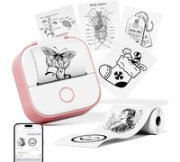 Mini Imprimante Portable,T02 Imprimant Photo,Imprimante Thermique Portable Pour L'Étude,Bluetooth Imprimante De Poche Pour Les Enfants,Primty Imprimante Pour Téléphone & Tablette