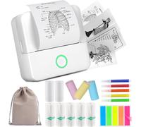 Mini Imprimante Portable, Thermique Imprimante Photo Mini Imprimante Photo Instantané sans Fil Imprimante Thermique Bluetooth pour Notes d'étude, mémo, Photos pour iOS & Android (Blanc)