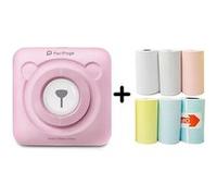 Mini imprimante thermique A6 Peripage - 6 rouleaux de papier d'impression - Rose Rose G