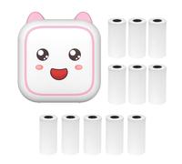 Mini imprimante thermique multifonction portable pour impression photo instantanée sans encre - Connexion BT pour smartphone avec 11 rouleaux de papier de 57 mm - Compatible avec système iOS Android
