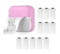 Mini imprimante thermique multifonction portable pour imprimante photo instantanée sans encre - Connexion BT pour smartphone - Avec 11 rouleaux de papier de 57 mm - Compatible avec système iOS et