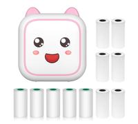 Mini imprimante thermique multifonction portable pour imprimante photo instantanée, sans encre, prise en charge de connexion BT pour smartphone avec 6 rouleaux de papier 57 mm + 5 rouleaux de papier