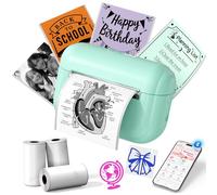 Mini Imprimante Thermique Portable, Mini imprimante Autocollant Q02E Bluetooth Imprimante Thermique Mini pour Garçons et Filles, Petite Imprimante pour Notes d'étude, Photos, Anatomiques, Cadeau